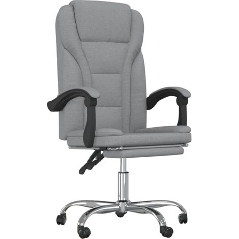Maison Exclusive - Fauteuil inclinable de bureau Gris clair Tissu