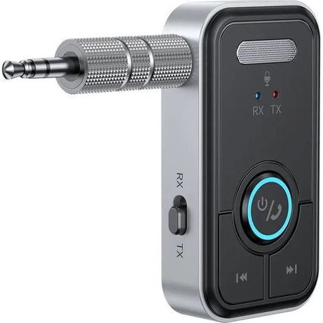 Récepteur et émetteur Bluetooth 5.0 pour voiture - Prise AUX 3,5 mm - Appel mains libres - Récepteur audio Bluetooth - Prise incluse (1/5)
