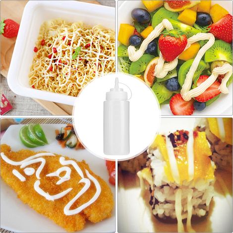 6 Bouteilles de 480ml pour Sauce Tomate, Vinaigrette et Condiments - Ustensiles de Cuisine Pratiques (1/2)