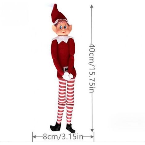 Lutin Farceur de Noel - - Elfe en vinyle souple avec chapeau et étiquette 40cm de long - Lot de 3 (1/4)