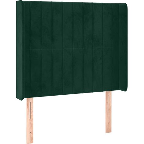 Testiera  Testata del letto ad Orecchio Verde Scuro 83x16x118/128 cm in Velluto (1/5)