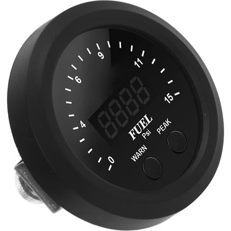 52 mm ultraflaches Öldruckmessgerät mit roter LED-Anzeige (15 PSI), präzise Kraftstoffanzeige, stabil und stoßfest, Komplettset (2-1/16 Zoll) (1/5)