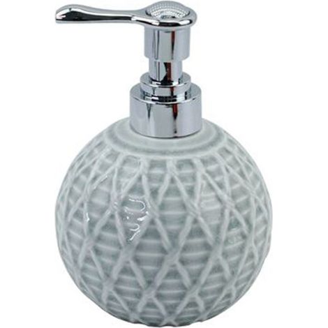Cleafe - Dispenser Sapone Liquido Sfera Grigio Effetto Rete Accessori Arredo Bagno 79278 - (1/2)
