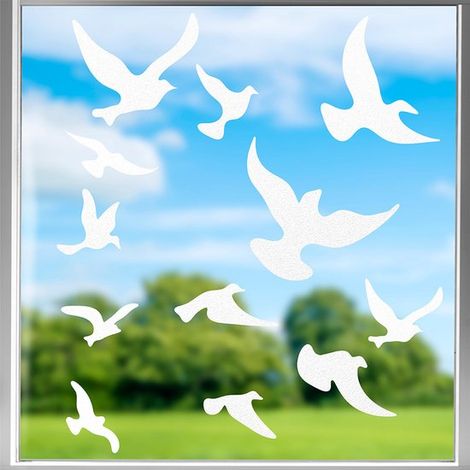 Pegatinas,Paquete de 24,29 x 22 x 0,2 cm,Pegatinas anticolisión,Pegatinas para ventanas,Pegatinas decorativas para vidrio,Protección contra aves (1/5)