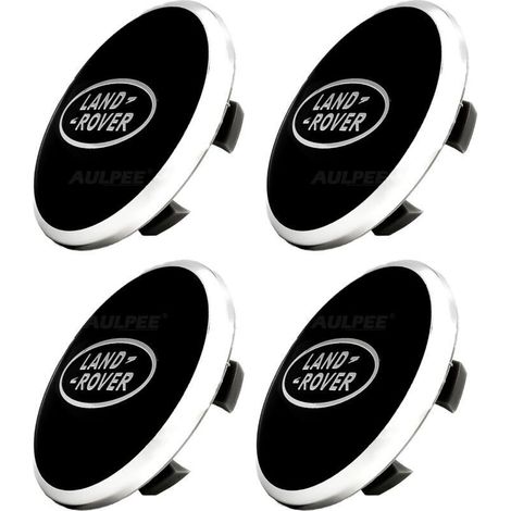 Enjoliveur de moyeu avec logo central 62 mm en ABS compatible avec les accessoires Land Rover (LR noir - noir) (1/5)