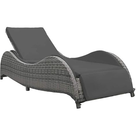 vidaXL Tumbona con cojín ratán sintético gris antracita (1/5)
