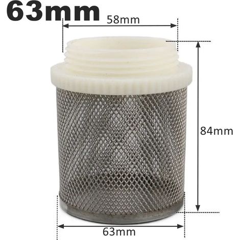(63 mm - 1 pièce) Filtre en acier inoxydable pour tuyau d'arrosage, aquarium, réservoir d'eau, pompe à eau, crépine de protection (1/5)