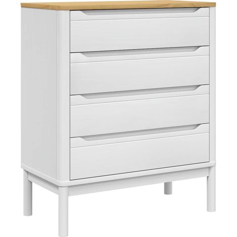 Maison Exclusive - Cómoda cajonera FLORO madera maciza de pino bl