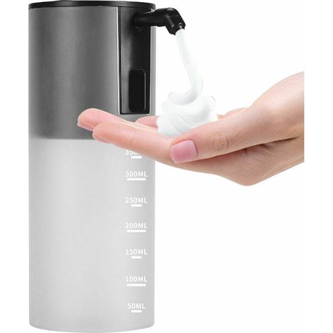 Distributeur automatique de savon mousse Distributeur de savon sanitaire à mouvement infrarouge sans contact, 350 ml, noir - 350 ml, noir (1/5)