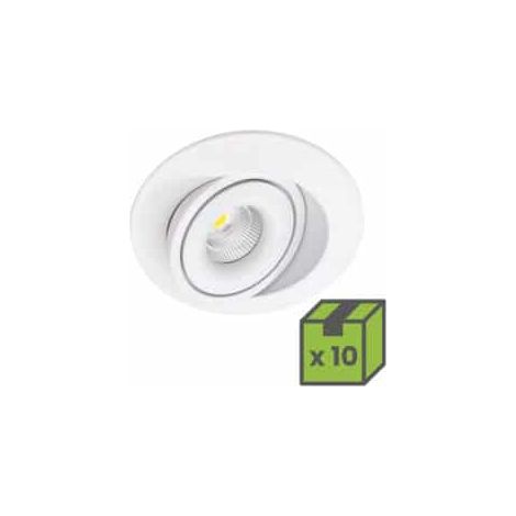 Lot de 10 Spots encastrés orientables LED Swing blanc CTC - 7W - 2700K/3000K/4000K - SWI7WCTC - Asled (1/4)