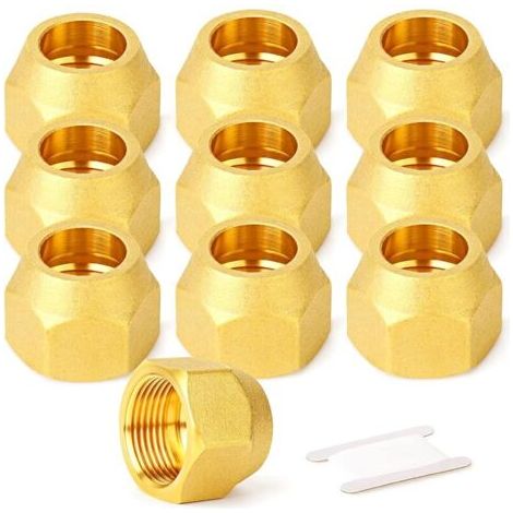 Pair 10pièces laiton SAE 45 degrés tube d'allumage raccord, écrou d'allumage 3/8 \"écrou d'allumage de l'air conditionné (1/5)