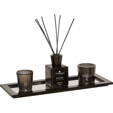 Lucio caja negra con soporte L36xD14xH23cm - Atmosphera créateur d'intérieur