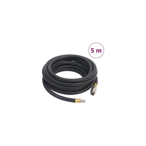 Manguera de aire híbrida, negra, 0,6" 5 m, caucho y PVC - Crezuo (1/4)