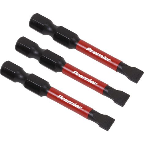 Sealey AK8227 Premier Slotted Impact Power Tool Bits 5.5 x 50mm 3pc (1/5)