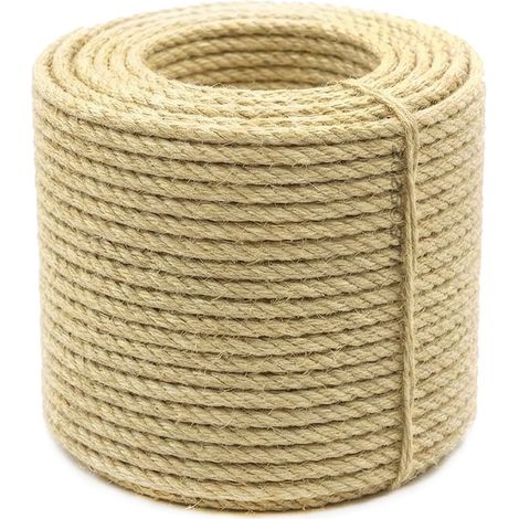 Corda Sisal 10mm per ricostruzione tiragraffi 50mt 100% Naturale STI