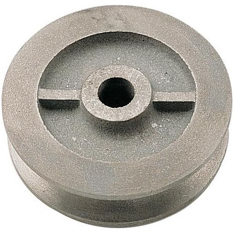 Galet en fonte à gorge carrée diamètre 50 mm pour porte coulissante sur fer plat