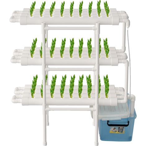 Sistema hidropónico de 3 niveles, 108 puntos de plantación, diseño que ahorra agua, fácil de montar. (1/5)