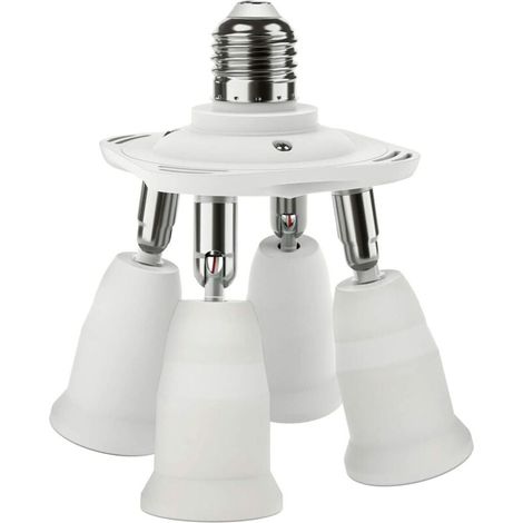Adaptateur Répartiteur Douille E27 4 en 1 Prise Lustre Convertisseur 10,5 12,5 cm (1/4)