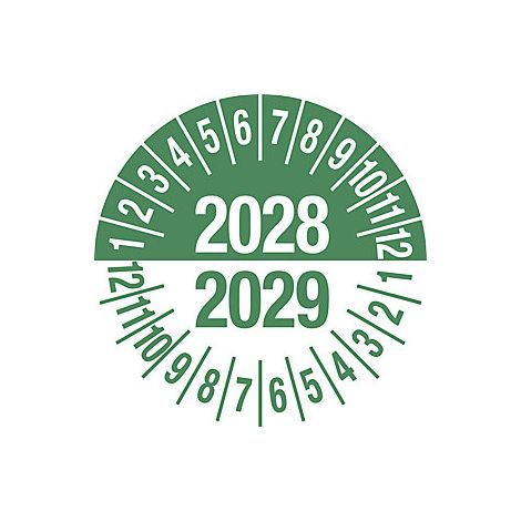 Etiqueta de inspección para varios años verde lámina plástica