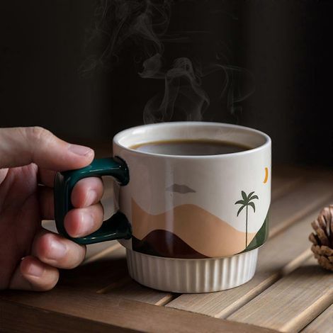 Mug à lait en porcelaine au design créatif, style nordique, tasse à café/thé (1/4)