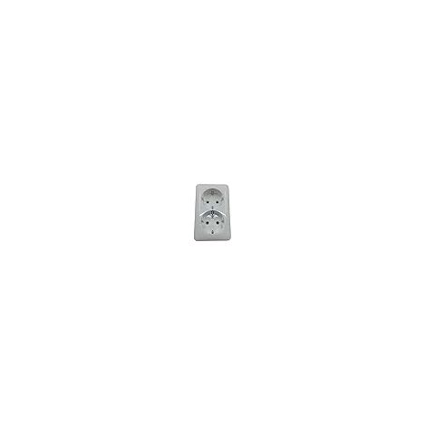 Gira Toma de corriente 2 veces SCHUKO + Placa de montaje AP Blanco puro [478013], 4780 13