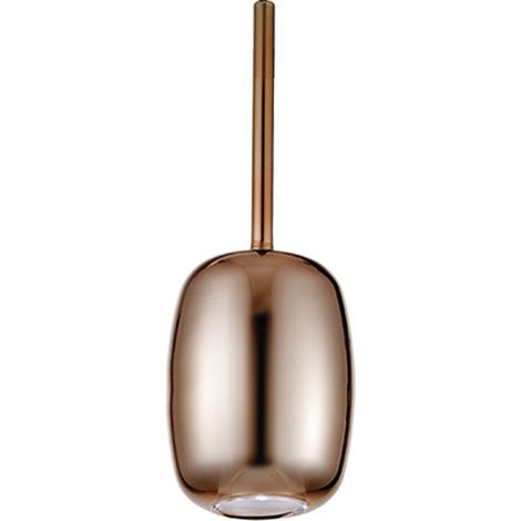 GIOIA Sospensione in Vetro Pirex Finitura Bronzo Lucido attacco G9 33W IP20 - Rossini Group - Lampada di design ovale sabbiata