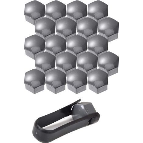Cache écrou 17 mm – Lot de 20 capuchons hexagonaux en plastique – Protection contre la corrosion – Pour écrous de roue (1/5)