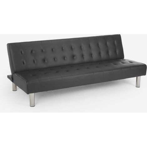 Divano letto clic clac 2 posti in similpelle reclinabile design moderno Elly - Grigio (1/5)
