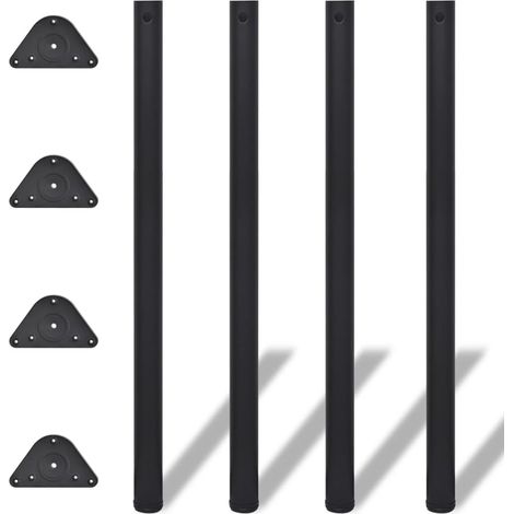 Lot de 4 Pieds de table réglables Design industriel - Support de table en hauteur Noir 1100 mm BV907900 - BonneVie (1/4)