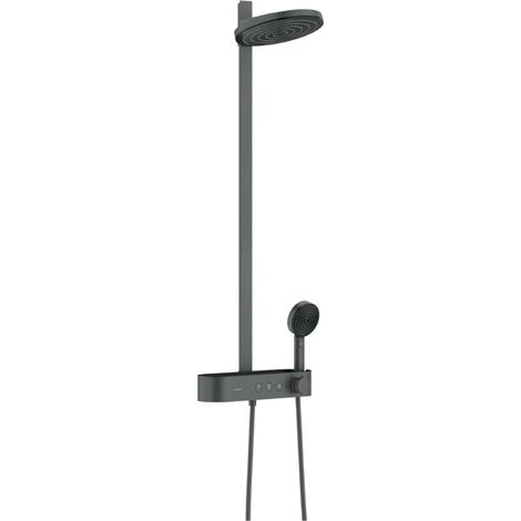 Hansgrohe Pulsify S - Set de douche avec thermostat, diamètre 26 cm, 3 jets, chrome noir brossé 24240340 (1/2)
