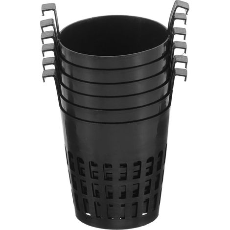 LALAFINA Lot de 6 paniers suspendus pour plantes aquatiques, en plastique noir (1/5)