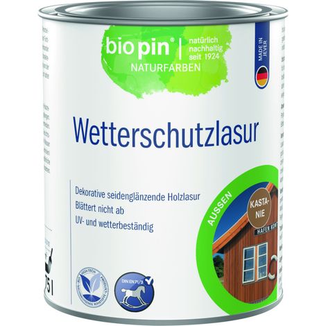 Biopin Wetterschutzlasur 750 ml kastanie Holzlasur