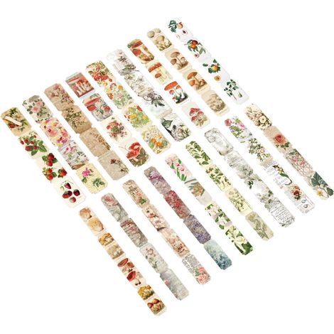 36 Stück Stickerpapier für Notizbücher, selbstklebende Sticker mit Cartoon-Motiven, wunderschöne und exquisite Dekorationen mit Notizpapier für Zuhause, Blumen (1/5)