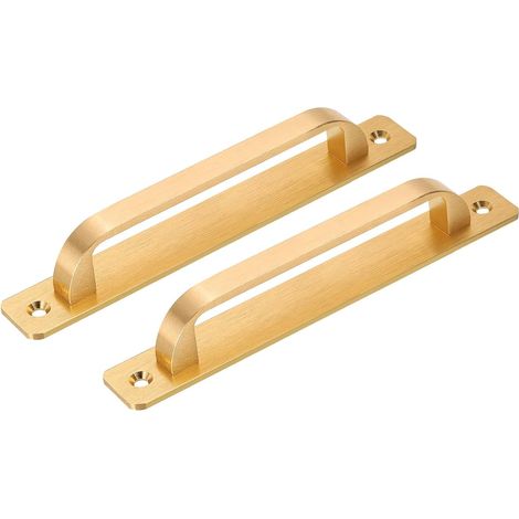 2 Pcs Poignée De Porte De Grange, 7.09 Inch Poignées De Tirage De Porte, Poignée De Porte De Patio Pour Armoire Porte Coulissante De Garage Tiroir De Placard Abri, Or (1/5)