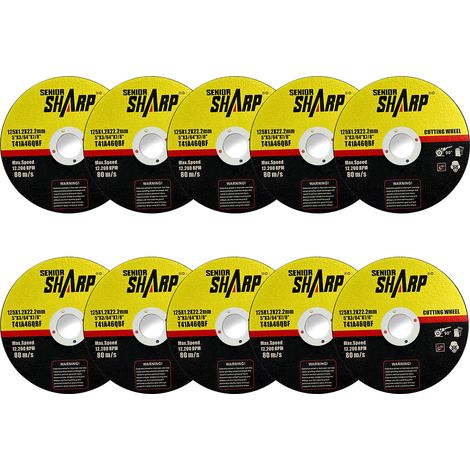 Disque à tronçonner 125 mm Konsoefuly – Épaisseur 1,2 mm – Lot de 10 – 12200 RPM – Meulage et Découpe – Pour métal et acier inoxydable – Compatible Meuleuses d'angle (1/5)