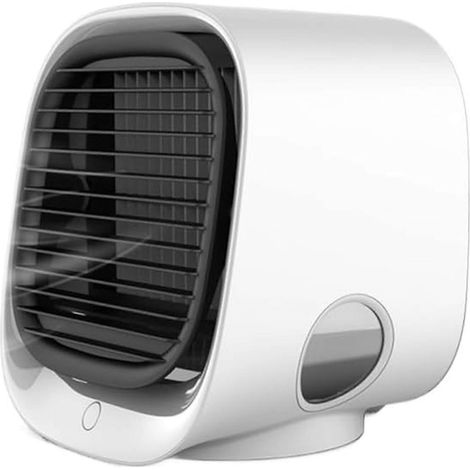 Climatiseur portable Airabreeze avec veilleuse LED, 3 vitesses de ventilation et petit rafraîchisseur d'air. (1/4)
