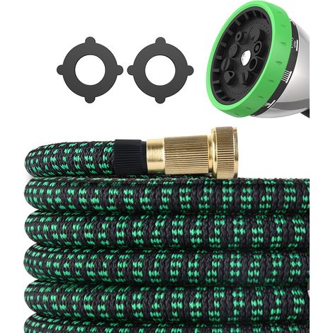 Manguera de Jardín Extensible 23m con Núcleo de Látex Doble y Boquilla de Latón, Resistente y Ligera – Ideal para Riego y Limpieza de Coches (1/5)