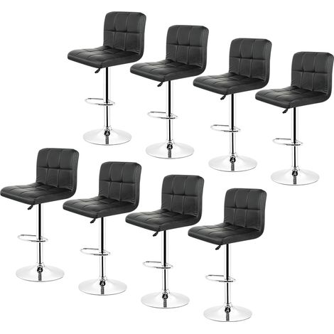 Lot de 8 tabourets de bar Elegant Noir (1/3)