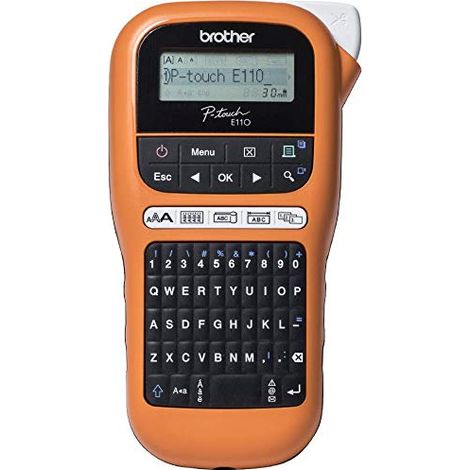 Etiquetadora Brother PT-E110VP (incluye adaptador de corriente y estuche rígido, 20 mm/seg., transferencia térmica) (1/5)