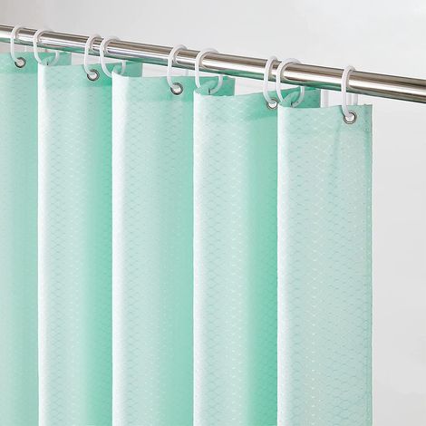 rideau De Douche,vert Menthe,180x180cm,anti Moisissure,tissu Polyester,impermable,pais,rideaux Baignoire Lavable,crochets,lest (1/5)