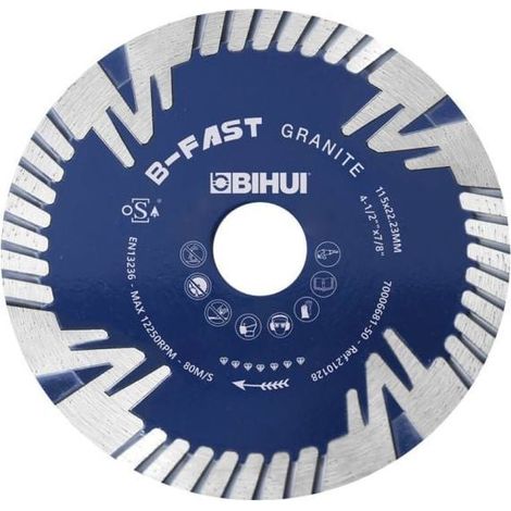 LAME DIAMANTÉE BIHUI POUR MATÉRIAUX DURS 115MM DCDF115
