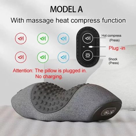 Filiyano – oreiller cervical – Appareil de massage électrique pour la nuque, oreiller cervical, compresse chaude, étirement de la nuque, chaleur et (1/5)