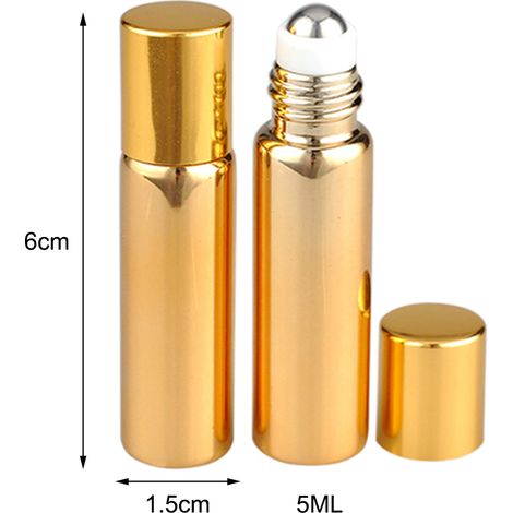 Flacons roll-on rechargeables 7 unités - Flacon vide 10ml en verre pour huiles essentielles, portable et léger pour voyage - Noir (1/5)