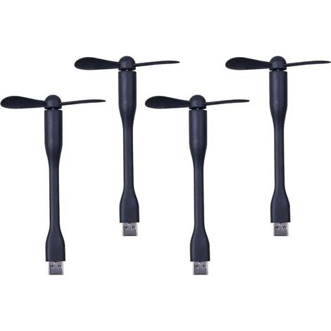 Mini ventilateur USB. ventilateur de poche portable personnel. mini ventilateur pour mini humidificateur/batterie externe/bibliothèque/bureau/voyage en plein air/camping/pêche4 Pack noir (1/5)