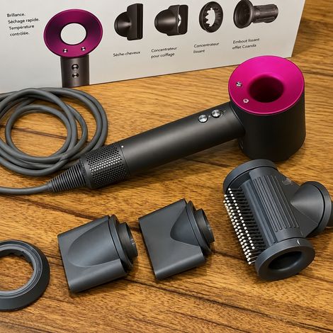 Sèche-cheveux haute vitesse 1600W fuchsia prise UE 220V rouge fuchsia 2,6 kg – Livraison gratuite