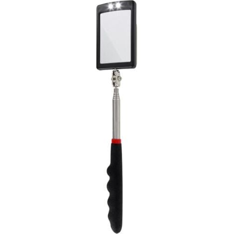 Ultra-thin LED telescopic mirror - Battery included - Very clear - Extends up to 88 cm - Double ball joint - Non-slip handle