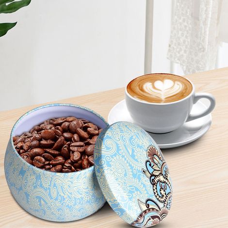Aufbewahrungsdose aus Weißblech, Metalldose mit Deckel für Tee, Kaffee, Süßigkeiten, Schmuck, Geschenke (B) – Küchenvorratsglas, Vintage-Dose. (1/3)