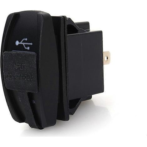 Compatible avec les chargeurs de voiture dotés de deux ports USB à LED bleues DC 12V-24V, avec interrupteur à bascule Carling ARB, 5V 3,1A. (1/4)