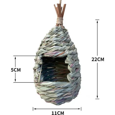 Handmade bird nests, bird houses, bird nests, garden decorations, creative eco-friendly straw birdcages. (1/5)
