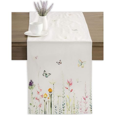 Botanical Fresh Chemin de Table pour fêtes Dîner Vacances Cuisine Printemps/Été (33cm x 183cm) (1/5)